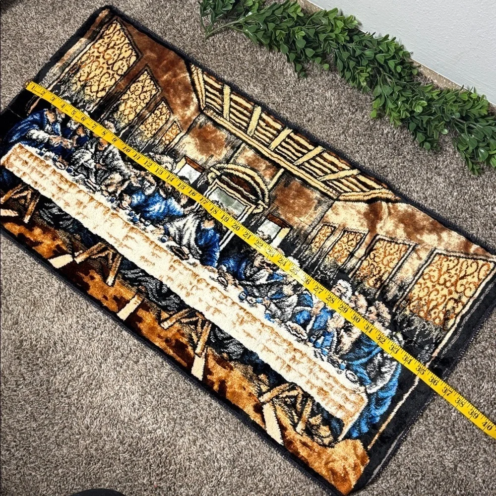 Vintage The Lord's Last Supper Tapestry Large Wall Art Made in Italy